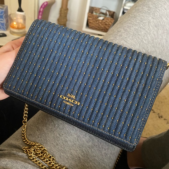 Coach Handbags - Coach Quilted Denim and Leather Crossbody Purse NWT
